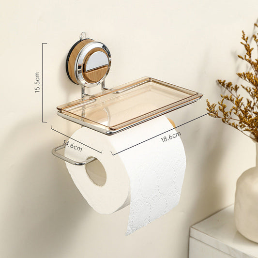 🔥Porte-papier hygiénique sans trous avec étagère intégrée – design épuré et pratique