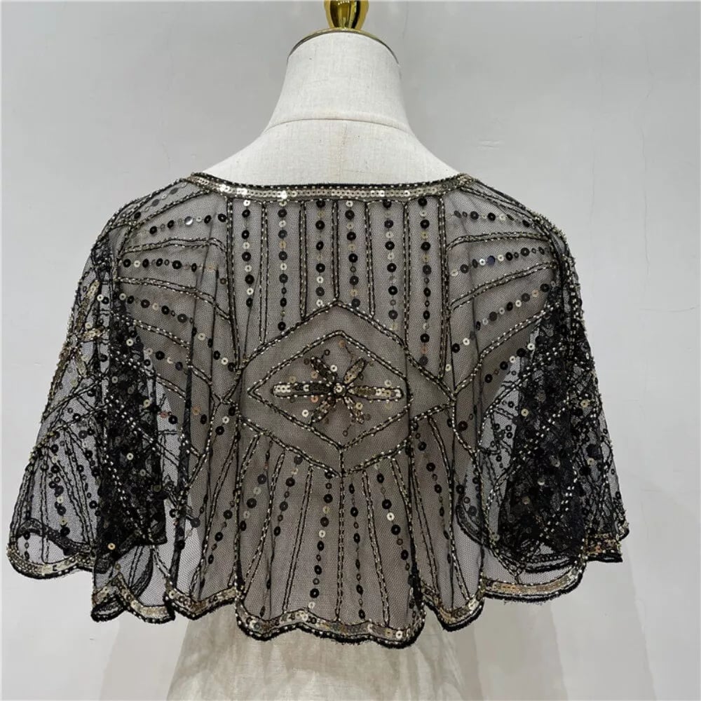 ⏳Time-limited Special⏰👗 Châle vintage en dentelle et perles