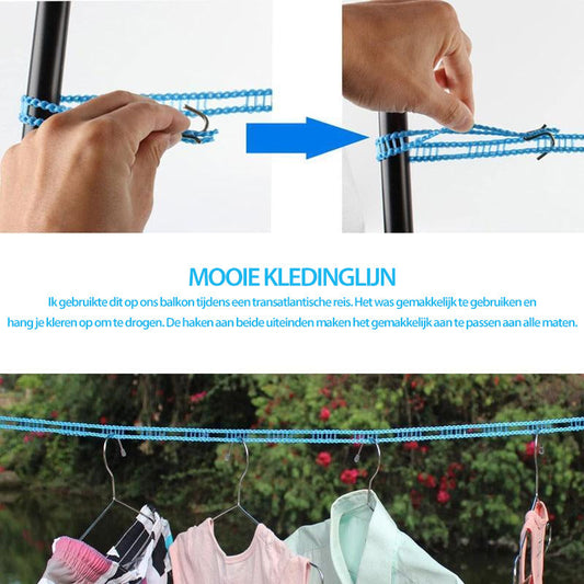 ✨ Corde à linge coupe-vent et antidérapante — stabilité assurée pour un séchage rapide