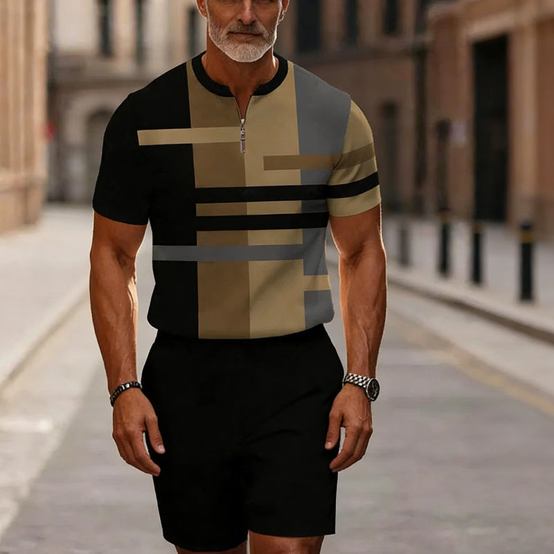 đ„50 % DE RĂDUCTIONđ„Ensemble chemise et short Ă col zippĂ© pour homme