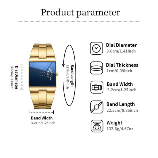 ⌚✨💼 PROMO -50% ! Montre à Quartz pour Homme, Cadran Carré – Style Vintage, Mouvement Précis & Bracelet en Cuir (8 Modèles)