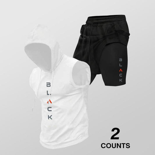 👕🔥 PROMO FLASH 50% ! Ensemble Sport Homme – Sweat Sans Manches & Short Décontracté, Tissu Confortable, Style Streetwear Athlétique ⏰