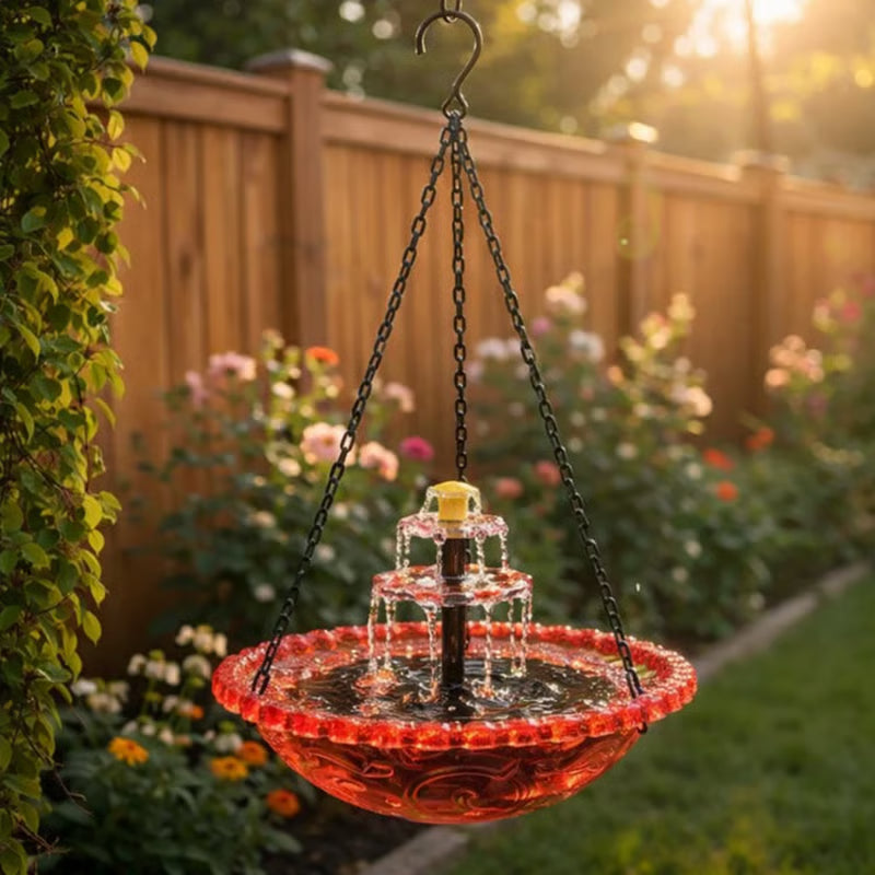 🐦 NOUVEAUTÉS 2026 - 59% DE RÉDUCTION 🔥💐 Fontaine suspendue pour oiseaux Solar Cascade