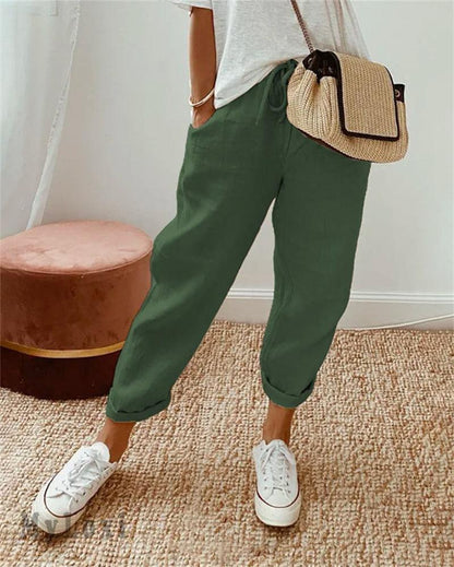 👖🌿 Pantalon Décontracté en Coton et Lin pour Femme – Élégant, Respirant & Polyvalent ✨☀️
