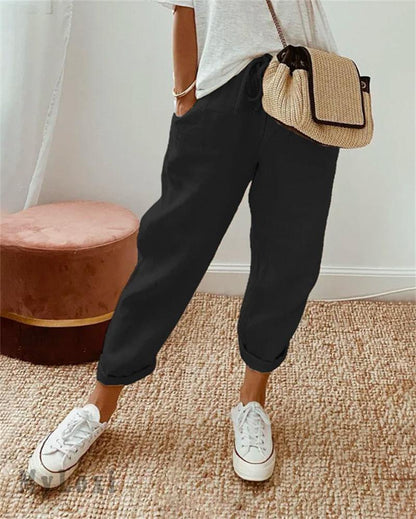 👖🌿 Pantalon Décontracté en Coton et Lin pour Femme – Élégant, Respirant & Polyvalent ✨☀️