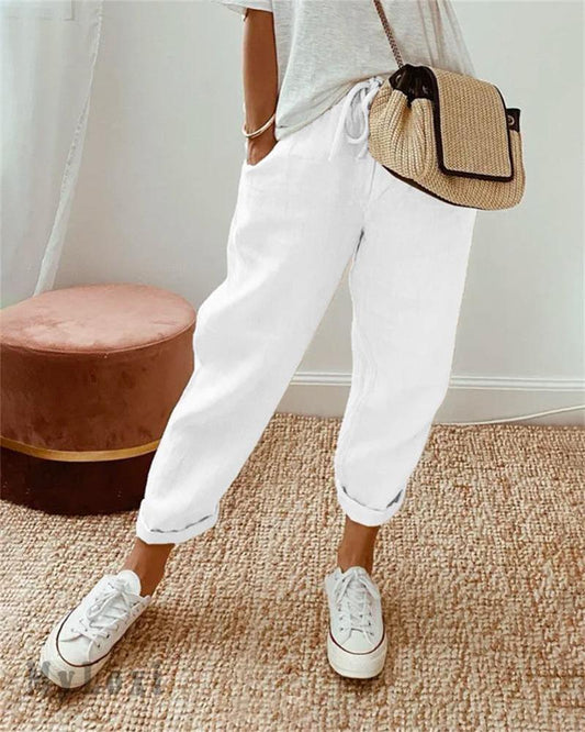 👖🌿 Pantalon Décontracté en Coton et Lin pour Femme – Élégant, Respirant & Polyvalent ✨☀️