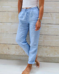 💎 60% DE RÉDUCTION ! 💎 Pantalon Décontracté à Jambe Droite – Coton & Lin Respirant, Taille Élastiquée & 6 Couleurs Disponibles 🌿👖