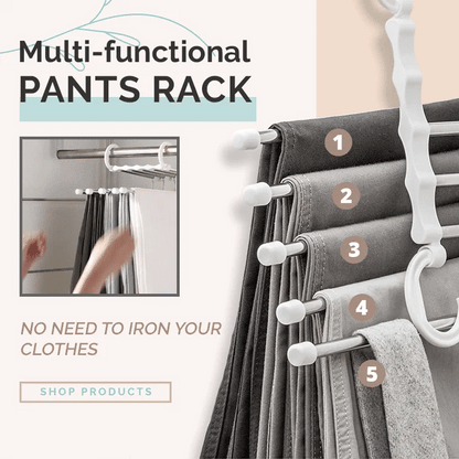 Porte-Pantalons Multifonctionnel — Optimisez votre rangement et gagnez de l'espace. Offre spéciale : Achetez 2, Recevez 3 !