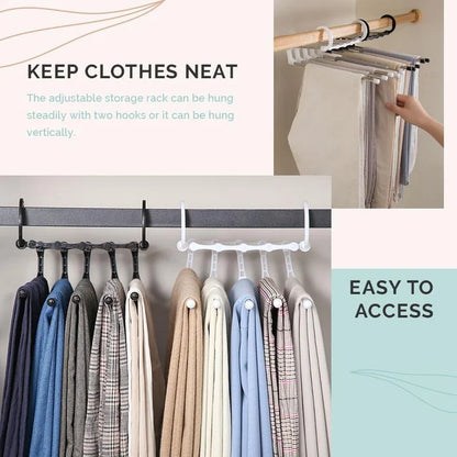 Porte-Pantalons Multifonctionnel — Optimisez votre rangement et gagnez de l'espace. Offre spéciale : Achetez 2, Recevez 3 !