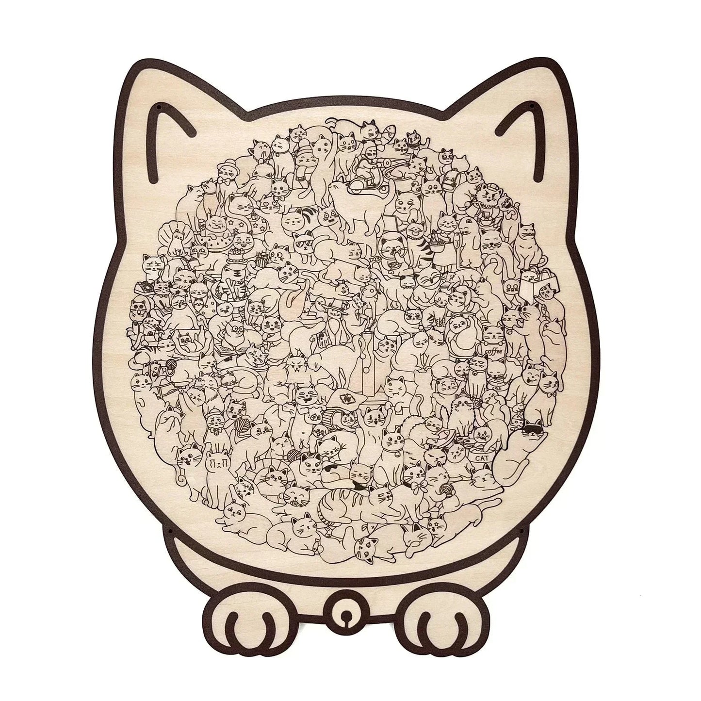 ⏳Limited-time 50% off⏰135-Piece Morandi-Colored Cat Shaped Wooden Jigsaw Puzzle😸
