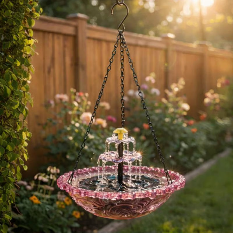 🐦 NOUVEAUTÉS 2026 - 59% DE RÉDUCTION 🔥💐 Fontaine suspendue pour oiseaux Solar Cascade