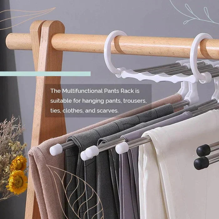 Porte-Pantalons Multifonctionnel — Optimisez votre rangement et gagnez de l'espace. Offre spéciale : Achetez 2, Recevez 3 !