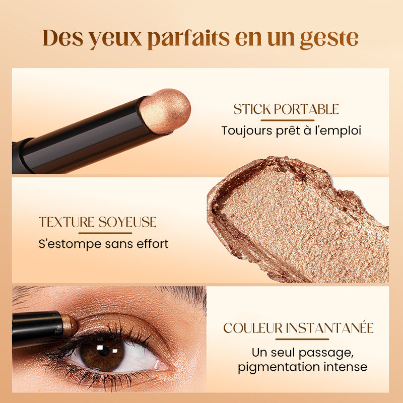 ✨Plus de 50 000 unités vendues ! 🎁 8 teintes de fards à paupières en stick pailletés, waterproof, longue tenue et multi-usage
