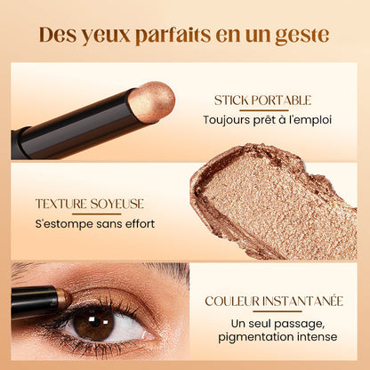 ✨Plus de 50 000 unités vendues ! 🎁 8 teintes de fards à paupières en stick pailletés, waterproof, longue tenue et multi-usage