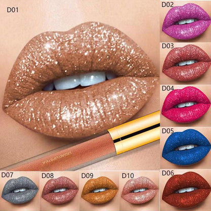 Offre hivernale exclusive : 1 acheté = 1 offert – Rouge à lèvres liquide pailleté métallisé Diamond