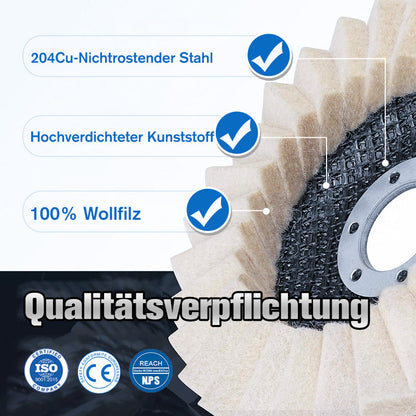 🔥Wollfilz-Lamellenpolierscheibe – sanfte, feine Oberflächenpolitur für brillanten Glanz