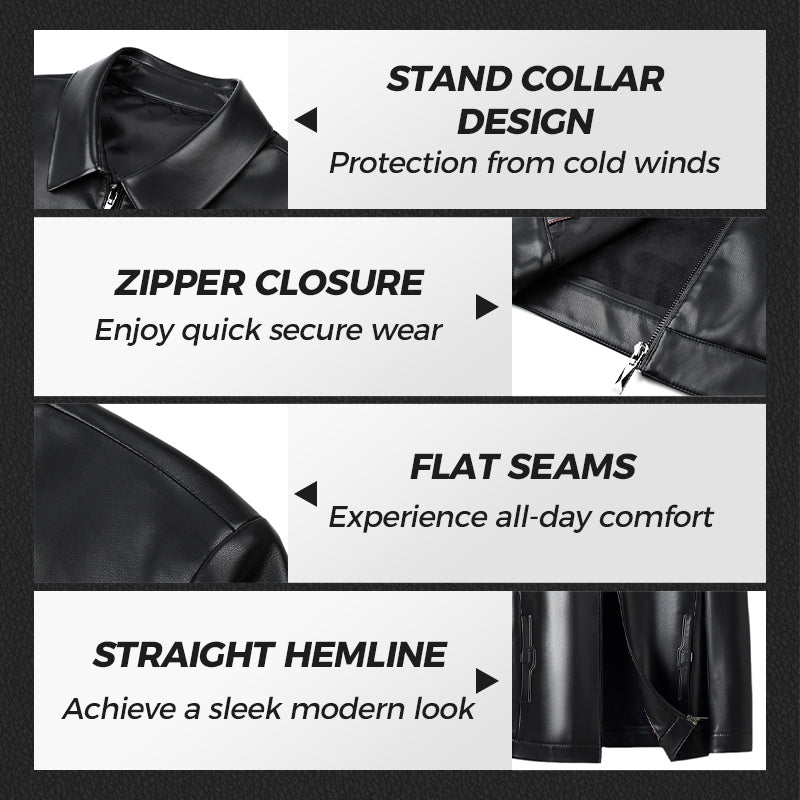 ❄️Soldes d'hiver : 50 % de réduction🔥Veste en Cuir PU Classique pour Homme
