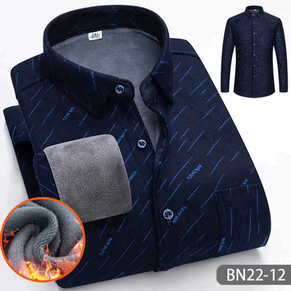 🔥 50% DE RÉDUCTION ! ✨ Chemise Homme Épaissie à Rayures pour Automne/Hiver - Double Couche Isolante, Chaleur 360°, Équivalent à 3 Chemises Classiques 👔❄️