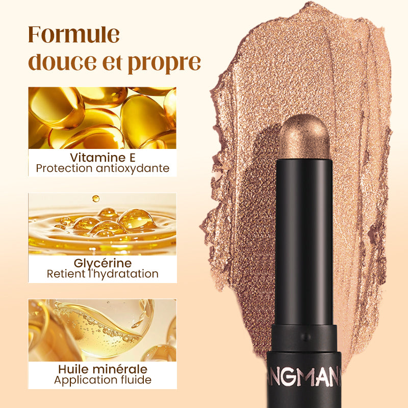 ✨Plus de 50 000 unités vendues ! 🎁 8 teintes de fards à paupières en stick pailletés, waterproof, longue tenue et multi-usage