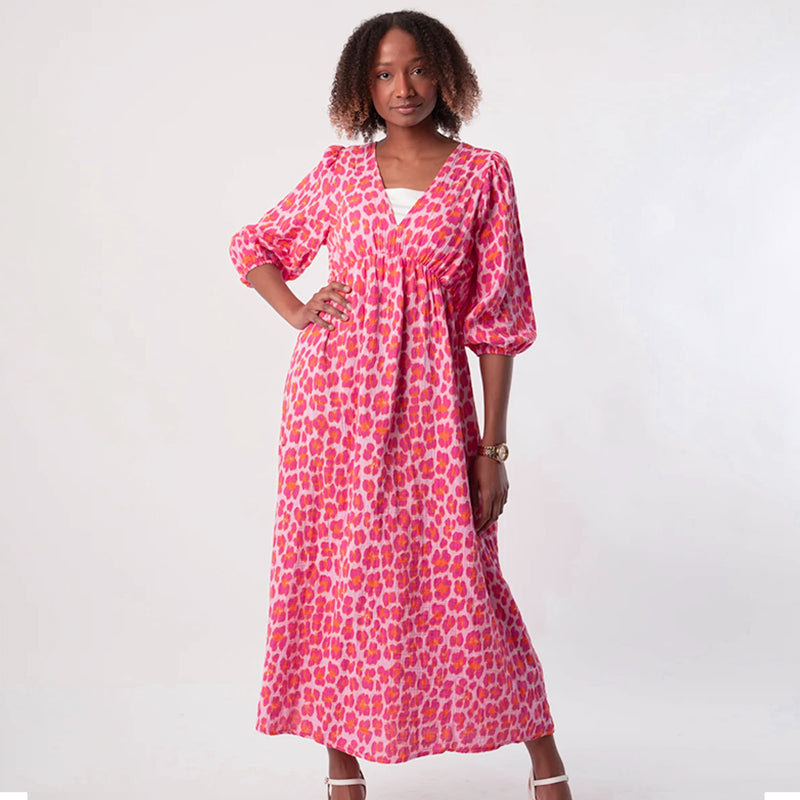 🎀🌸Robe imprimée à col V pour femme