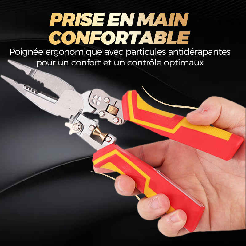 Pince à Dénuder 8-en-1 avec Testeur de Tension – Outil Multifonction pour Dénudage et Câbles