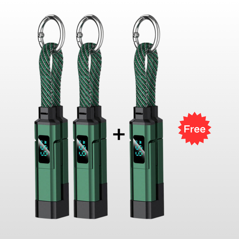 💐50% DE RÉDUCTION ! 🔌 Câble de charge 4 en 1 avec affichage numérique et anneau porte-clés – charge rapide, résistant aux nœuds et compact ⚡🔑【Offre Limitée】