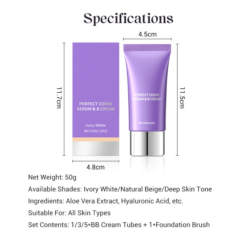 ✨ Perfect Cover Serum BB Cream – BB crème enrichie d’un sérum au lysat de ferment de bifida pour une couvrance parfaite
