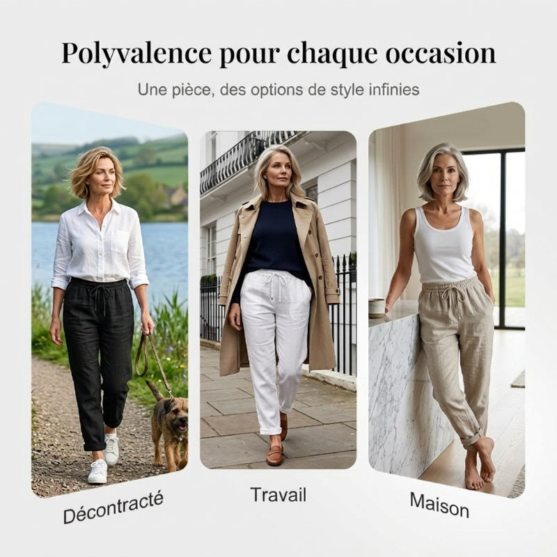 💎 60% DE RÉDUCTION ! 💎 Pantalon Décontracté à Jambe Droite – Coton & Lin Respirant, Taille Élastiquée & 6 Couleurs Disponibles 🌿👖