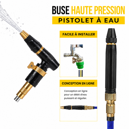VENTE CHAUDE -50 % Nettoyeur Haute Pression 10x, 8 Modes, Boîtier Métal Robuste – Idéal Voiture & Jardin 🏡🚗