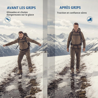 Crampons 26 Dents en Acier de Manganèse 🥾 | Plaques Antidérapantes en Acier Inoxydable ⚙️ | Performance sur Glace, Neige, Boue et Escalade ❄️🧗 | Compatibles avec Surchaussures