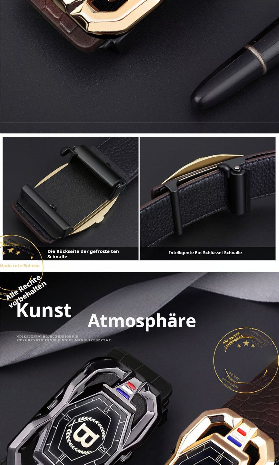 📢📢50 %  DE RÉDUCTION !! ⏰🐊Ceinture en cuir pour homme avec motif crocodile raffiné, boucle automatique et fabriquée en cuir de vachette.
