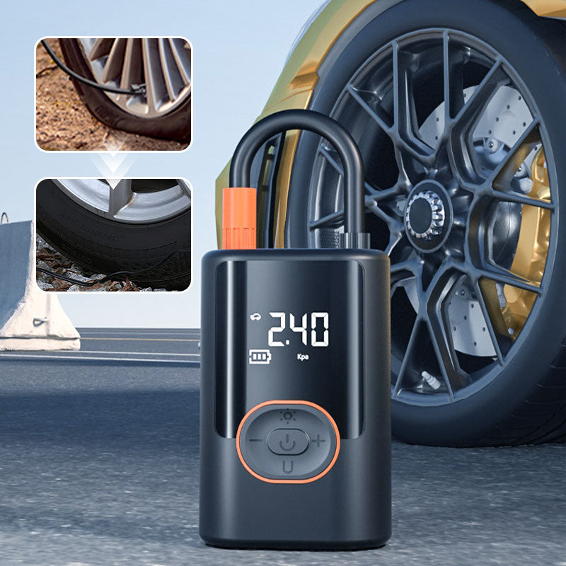 Gonfleur de Pneus Portable Multifonction avec Lumière LED – Compact et Puissant