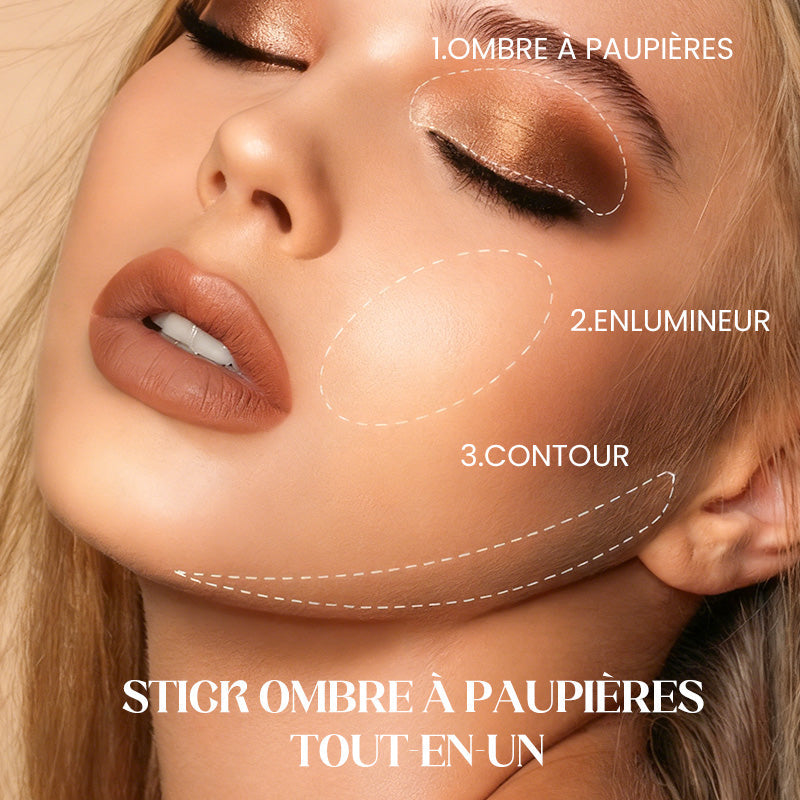 ✨Plus de 50 000 unités vendues ! 🎁 8 teintes de fards à paupières en stick pailletés, waterproof, longue tenue et multi-usage