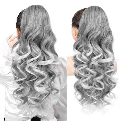 💜 Extension de queue de cheval ondulée à clip – Promo limitée, 50 % de réduction 💜
