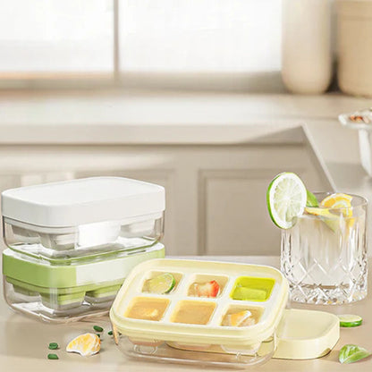 Promo limitée 50% : Mini Bac à Glaçons Réutilisable 6 Compartiments – Fermeture Rapide, Sans BPA, Démoulage Facile, Silicone Alimentaire, Compact pour Petit Congélateur
