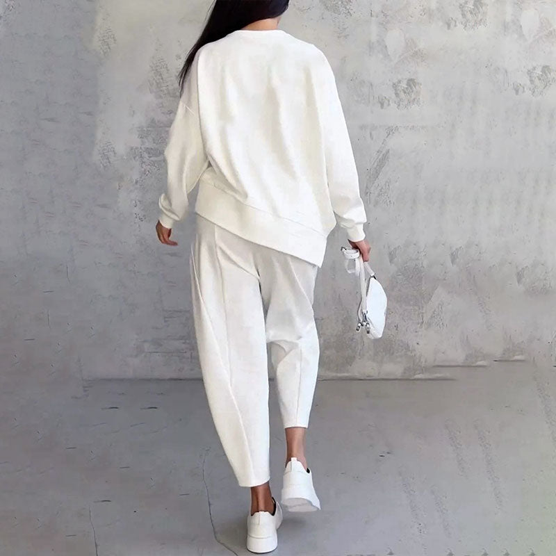 ✨️Ensemble 2 pièces haut à manches longues et pantalon à col rond