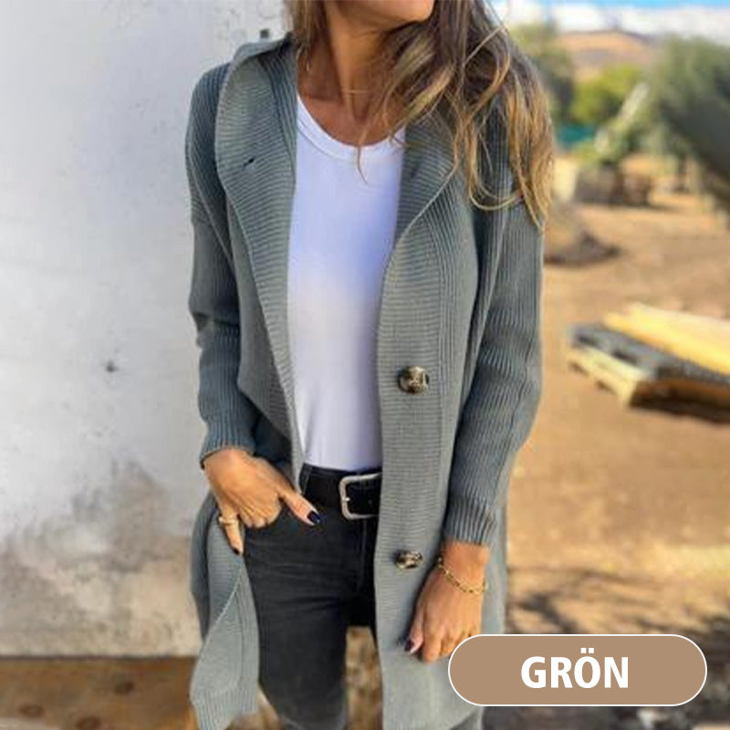 🥳Chaude vente 55% de réduction🌸Veste en tricot à boutons avec capuche pour femmes