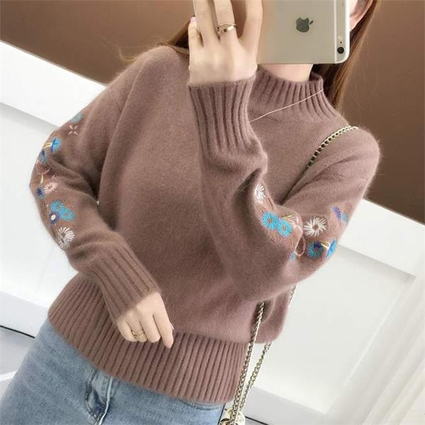 🔥🎅 62 % de réduction – Pull épais en cachemire avec broderie florale, douceur intemporelle pour toutes les occasions 💃🧶