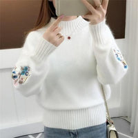 🔥🎅 62 % de réduction – Pull épais en cachemire avec broderie florale, douceur intemporelle pour toutes les occasions 💃🧶