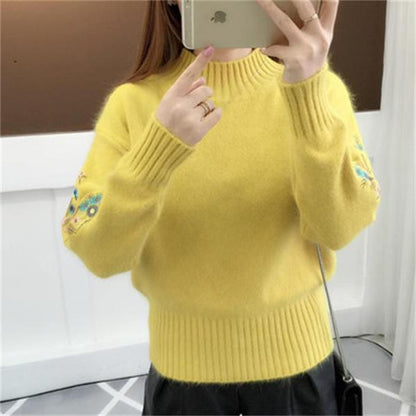 🔥🎅 62 % de réduction – Pull épais en cachemire avec broderie florale, douceur intemporelle pour toutes les occasions 💃🧶