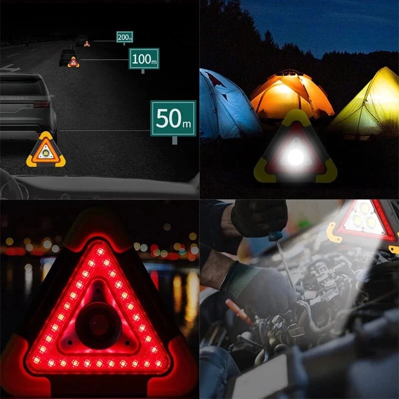 🚗 Promotion exceptionnelle – 49% de réduction : Lampe de Signalisation d'Urgence Solaire Triangulaire 3-en-1 pour le Bord de Route ✨