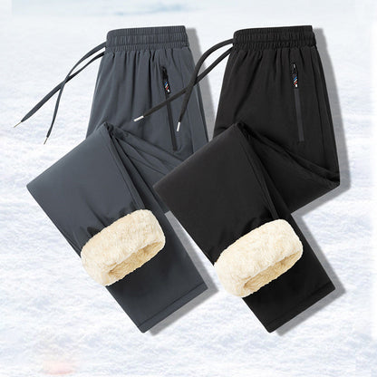 Pantalon imperméable et coupe-vent pour homme, doublé de peluche douillette