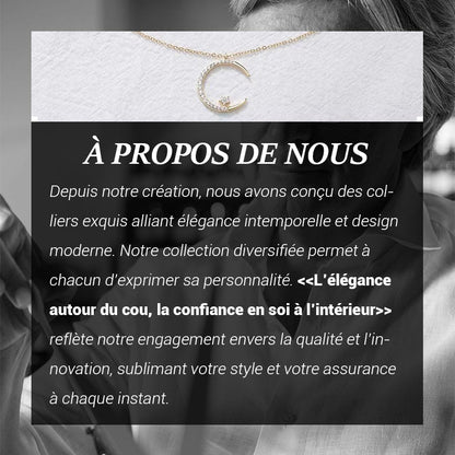 💕60% de réduction💕Collier Étincelant avec Pendentif d'Étoile et de Lune