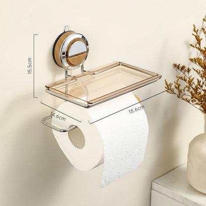 🔥Porte-papier hygiénique sans trous avec étagère intégrée – design épuré et pratique