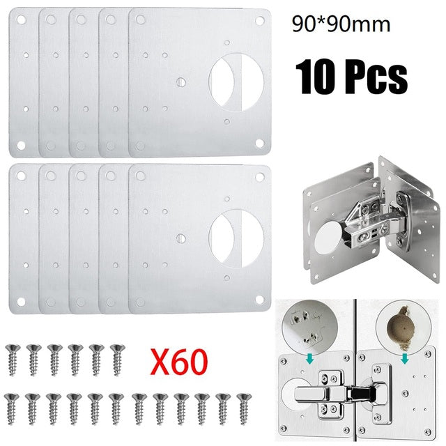 Promo exceptionnelle: Achetez 2, obtenez-en 1 gratuit ! Kit de Réparation de Charnières en Acier Inoxydable, Universel et Design Élégant pour Meubles et Armoires
