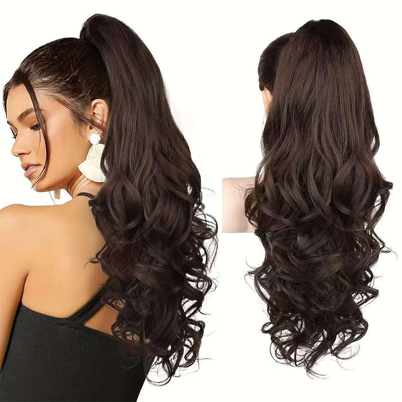 💜 Extension de queue de cheval ondulée à clip – Promo limitée, 50 % de réduction 💜