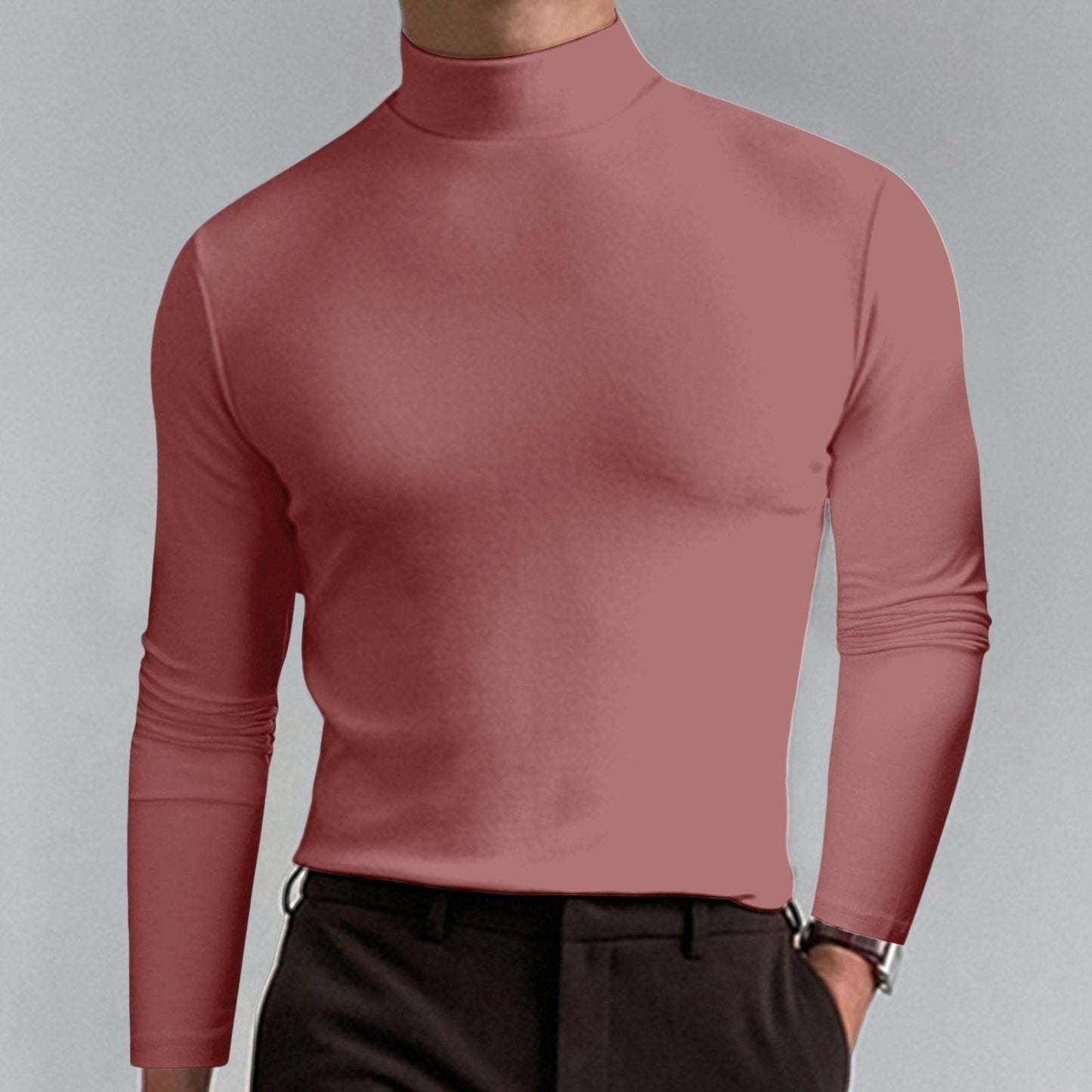 👕 48% DE RÉDUCTION ! ✨ T-shirt Homme à Col Montant - Coupe Adjustable et Tissu Respirant, Idéal pour Sport ou Quotidien 🏃‍♂️📦