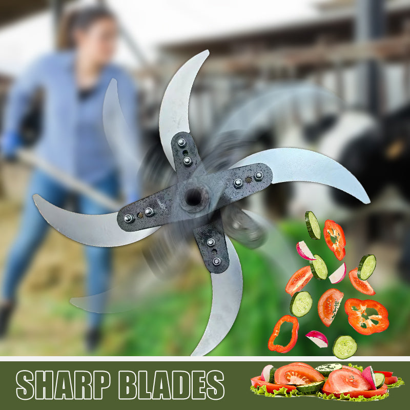 Promo 50% : Lame de coupe 4 lames pour déchiqueteuse d’herbe – Diamètre ajustable 25–26 cm, acier anti-rouille, installation universelle