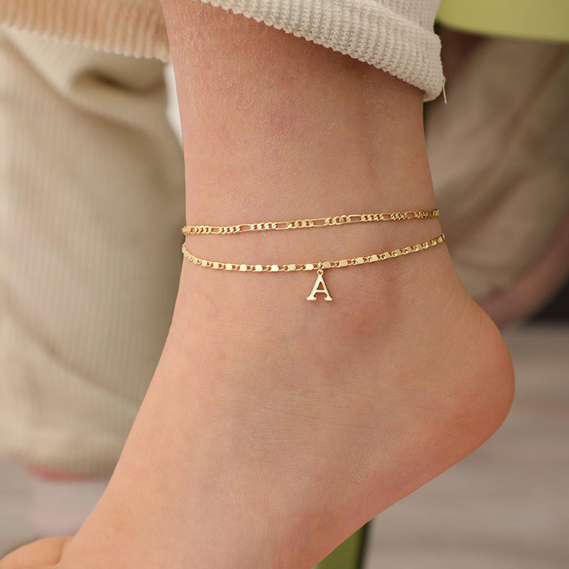 💐50% DE RÉDUCTION ! Bracelet de Cheville 2 Pièces – Style Superposé Tendance 💃🌟【Prix Exceptionnel】