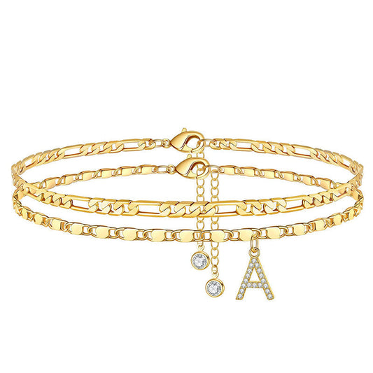 💐50% DE RÉDUCTION ! Bracelet de Cheville 2 Pièces – Style Superposé Tendance 💃🌟【Prix Exceptionnel】